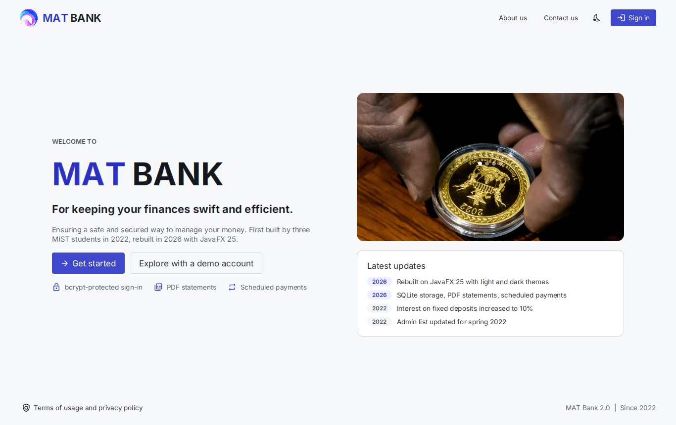 Bank Management System screenshot 1