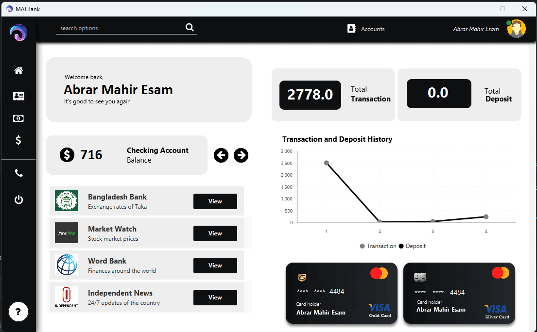 Bank Management System screenshot 3
